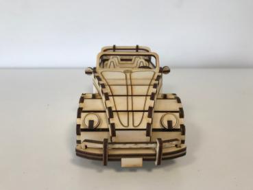 VW Kaefer Cabriolet - 3D Laser Cut Modell - Ansicht von vorne